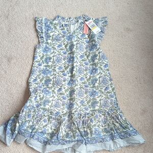 Vineyard Vines Floral Kids Dress - Blue and White